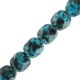 Czech Fire polished faceted glass beads 4mm Chalk white petrol blue